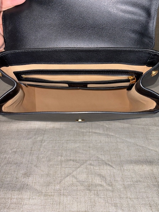 Kate Spade Katy Textured Leather Medium Flap Backpack Black with Gold Hardware main image 5
